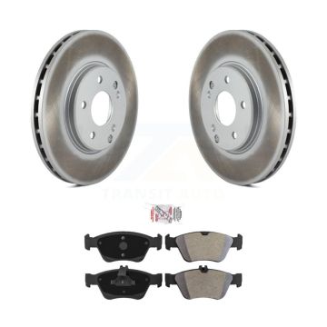 Front Coated Disc Brake Rotors And Semi-Metallic Pads Kit For 2001 Mercedes-Benz SLK320 KGA-100817