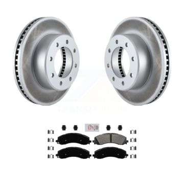 Front Coated Disc Brake Rotors And Semi-Metallic Pads Kit For Ram 2500 3500 KGA-100824