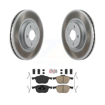 Front Coated Disc Brake Rotor Ceramic Pad Kit For Ford Escape Volvo C-Max S40 C30 V50 C70 KGA-100891