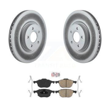 Front Coated Brake Rotors Ceramic Pad Kit For 2014 Ford Transit Connect 104.8" wheel base KGA-100914