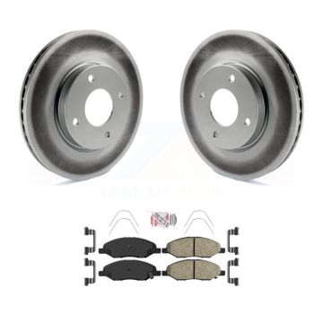 Front Coated Disc Brake Rotors And Ceramic Pads Kit For 2008 Nissan Versa 4-Wheel ABS KGA-100961