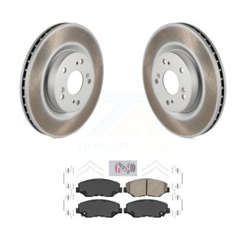 Front Coated Disc Brake Rotors And Ceramic Pads Kit For 2012-2016 Honda CR-V FWD KGA-100967
