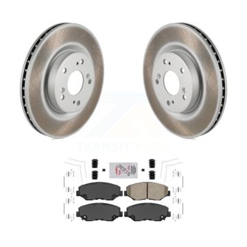Front Coated Disc Brake Rotors And Ceramic Pads Kit For 2012-2016 Honda CR-V FWD KGA-100968