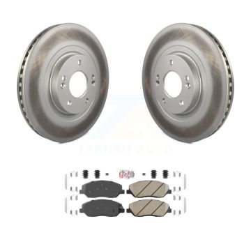 Front Coated Disc Brake Rotors And Ceramic Pad Kit For 2013-2016 Hyundai Santa Fe XL 3.3L KGA-100975