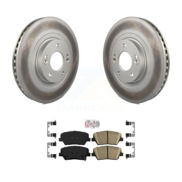 Front Coated Disc Brake Rotors And Ceramic Pad Kit For Hyundai Santa Fe Sport Kia Sorento KGA-100977