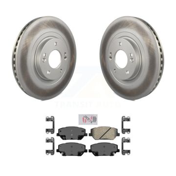 Front Coated Disc Brake Rotors And Ceramic Pads Kit For 2019-2020 Hyundai Santa Fe KGA-100982