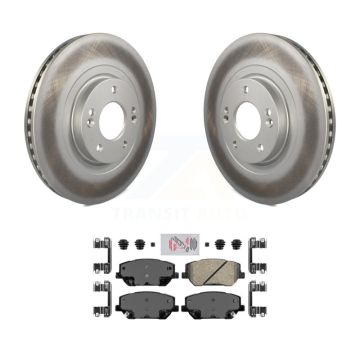 Front Coated Disc Brake Rotors And Ceramic Pads Kit For 2019-2020 Hyundai Santa Fe KGA-100983