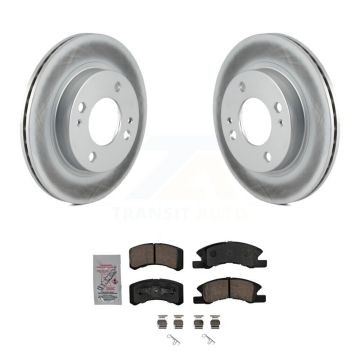 Front Coated Disc Brake Rotors And Ceramic Pads Kit For 2014-2015 Mitsubishi Mirage KGA-101016