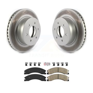 Front Coated Disc Brake Rotors And Ceramic Pads Kit For 2016-2024 Nissan TITAN XD KGA-101048