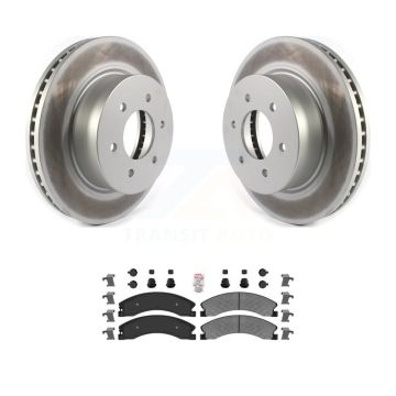 Front Coated Disc Brake Rotors And Semi-Metallic Pads Kit For 2016-2024 Nissan TITAN XD KGA-101049
