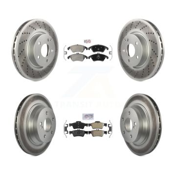 Front Rear Semi-Metallic Pad And Coated Disc Brake Rotors Kit For Mercedes-Benz E350 E400 KGA-101061