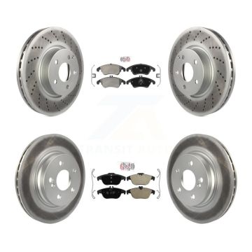 Front Rear Semi-Metallic Pad Coated Disc Brake Rotor Kit For Mercedes-Benz C300 C350 E350 KGA-101063