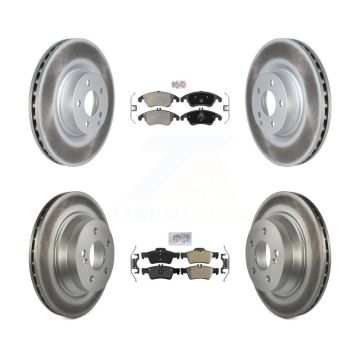 Front Rear Semi-Metallic Pad Coat Brake Rotors Kit For 2015-2016 Mercedes-Benz E400 Sedan KGA-101067