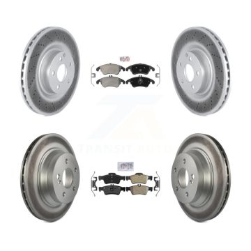 Front Rear Semi-Metallic Pad Coat Brake Rotors Kit For 2015-2016 Mercedes-Benz E400 Sedan KGA-101068