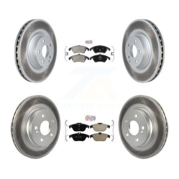 Front Rear Semi-Metallic Pad Coat Brake Rotors Kit For 2010-2011 Mercedes-Benz E550 Coupe KGA-101071