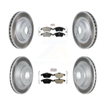 Front Rear Semi-Metallic Pad Coat Brake Rotors Kit For 2010-2011 Mercedes-Benz E550 Coupe KGA-101072
