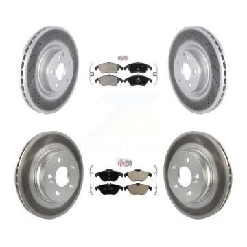 Front Rear Semi-Metallic Pad Coat Brake Rotors Kit For 2010-2011 Mercedes-Benz E550 Coupe KGA-101073