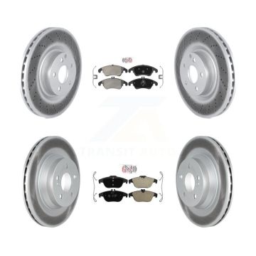 Front Rear Semi-Metallic Pad Coat Brake Rotors Kit For 2010-2011 Mercedes-Benz E550 Coupe KGA-101074