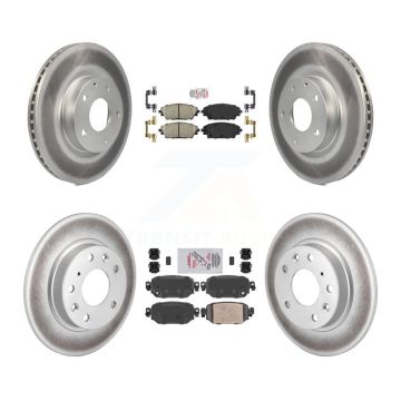 Front Rear Ceramic Pads And Coated Disc Brake Rotors Kit For 2019-2022 Mazda CX-3 AWD KGA-101082