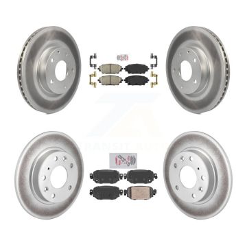 Front Rear Ceramic Pads And Coated Disc Brake Rotors Kit For 2019-2022 Mazda CX-3 AWD KGA-101083