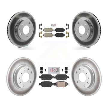 Front Rear Ceramic Pads And Coated Disc Brake Rotors Kit For 2019-2022 Mazda CX-3 FWD KGA-101084