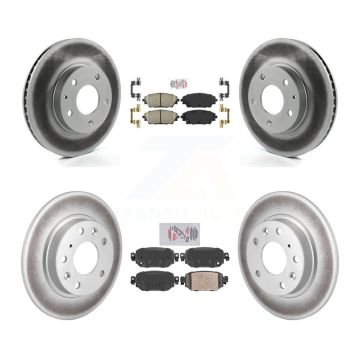 Front Rear Ceramic Pads And Coated Disc Brake Rotors Kit For 2019-2022 Mazda CX-3 FWD KGA-101085