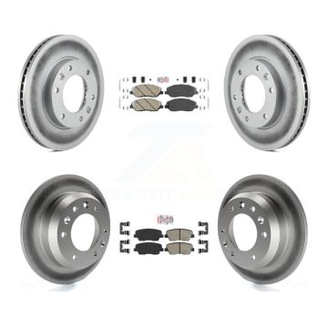 Front Rear Ceramic Pads And Coated Disc Brake Rotors Kit For Kia Sedona Hyundai Entourage KGA-101086