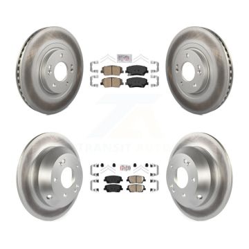 Front Rear Ceramic Pad Coated Disc Brake Rotor Kit For Kia Sorento Hyundai Santa Fe Sport KGA-101108