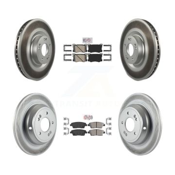 Front Rear Ceramic Pad Coated Disc Brake Rotors Kit For Hyundai Genesis G80 Kia K900 3.8L KGA-101110