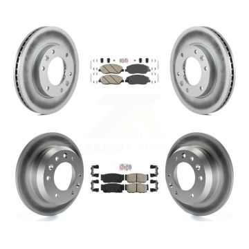 Front Ceramic Rear Semi-Metallic Pad Coat Disc Brake Rotors Kit For Hyundai Entourage Kia KGA-101111