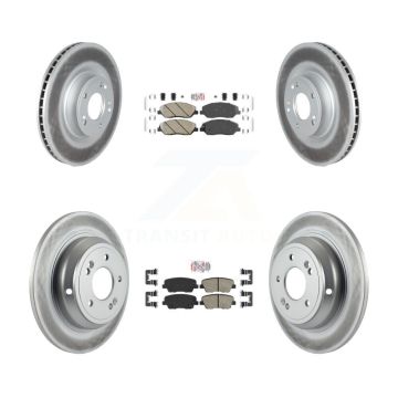 Front Rear Ceramic Pads And Coated Disc Brake Rotors Kit For Hyundai Genesis 3.8L KGA-101113
