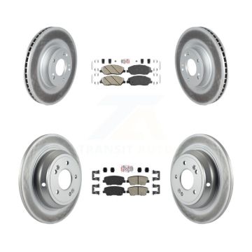 Front Rear Ceramic Pads And Coated Disc Brake Rotors Kit For Hyundai Genesis 3.8L KGA-101116