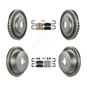 Front Rear Ceramic Pad And Coated Disc Brake Rotors Kit For Chevrolet Equinox GMC Terrain KGA-101126