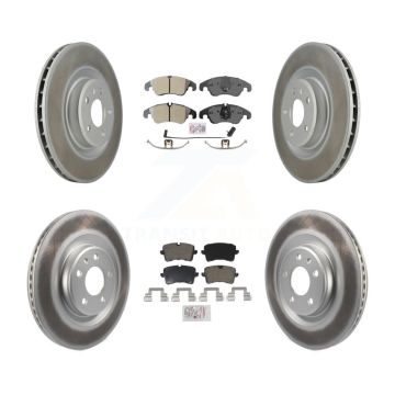 Front Rear Semi-Metallic Pads And Coated Disc Brake Rotors Kit For Audi A6 Quattro A7 KGA-101130