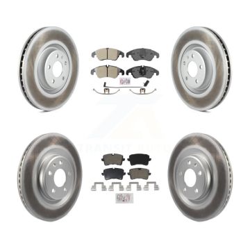Front Rear Semi-Metallic Pads And Coated Disc Brake Rotors Kit For Audi A6 KGA-101131