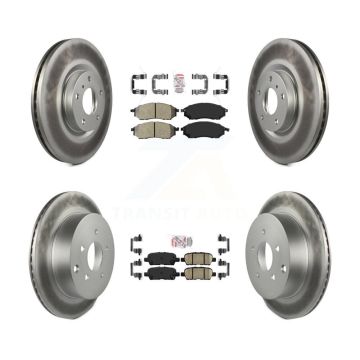Front Semi-Metallic Rear Ceramic Pads And Coated Disc Brake Rotors Kit For Nissan Murano KGA-101133