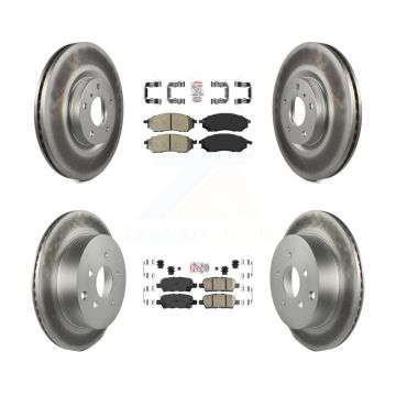 Front Semi-Metallic Rear Ceramic Pads And Coated Disc Brake Rotors Kit For Nissan Murano KGA-101136