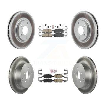 Front Rear Ceramic Pads And Coated Disc Brake Rotors Kit For 2011-2017 Nissan Quest KGA-101139