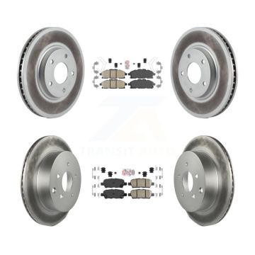 Front Rear Ceramic Pads And Coated Disc Brake Rotors Kit For 2011-2017 Nissan Quest KGA-101140