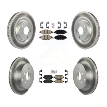 Front Rear Ceramic Pad Coated Brake Rotors Kit For Nissan Murano Pathfinder INFINITI JX35 KGA-101144