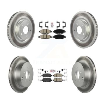 Front Rear Ceramic Pad Coated Brake Rotors Kit For Nissan Murano Pathfinder INFINITI JX35 KGA-101145