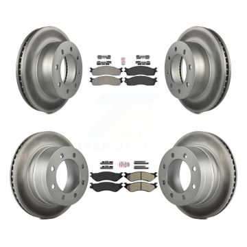 Front Rear Semi-Metallic Pad And Coated Disc Brake Rotor Kit For Dodge Ram 1500 3500 2500 KGA-101162