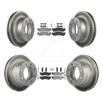 Front Rear Semi-Metallic Pad And Coated Disc Brake Rotor Kit For Dodge Ram 1500 3500 2500 KGA-101164