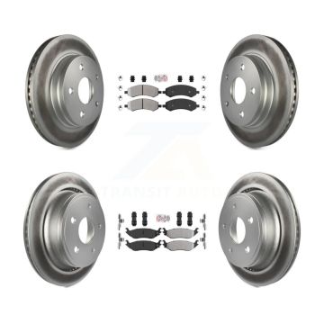 Front Rear Semi-Metallic Pad & Coated Brake Rotor Kit For Ram 1500 Classic Dodge Chrysler KGA-101172