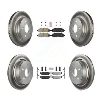 Front Rear Semi-Metallic Pad & Coated Brake Rotor Kit For Ram 1500 Classic Dodge Chrysler KGA-101173