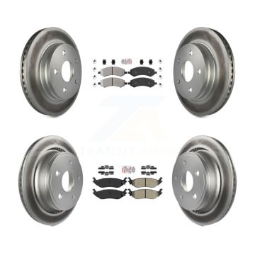 Front Rear Semi-Metallic Pad & Coated Brake Rotor Kit For Ram 1500 Classic Dodge Chrysler KGA-101176