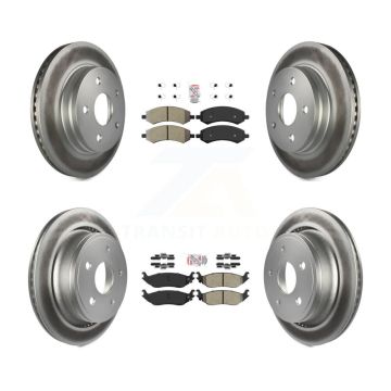 Front Rear Semi-Metallic Pad & Coated Brake Rotor Kit For Ram 1500 Classic Dodge Chrysler KGA-101177