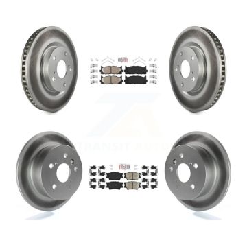 Front Rear Ceramic Pad & Coated Disc Brake Rotors Kit For Toyota Camry Lexus ES350 Avalon KGA-101178