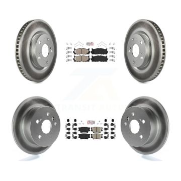 Front Rear Ceramic Pad & Coated Disc Brake Rotors Kit For Toyota Camry Lexus ES350 Avalon KGA-101180