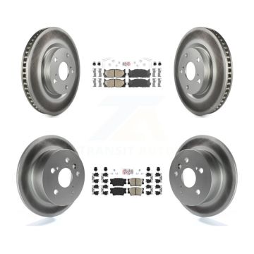 Front Rear Ceramic Pad & Coated Disc Brake Rotors Kit For Toyota Camry Lexus ES350 Avalon KGA-101181